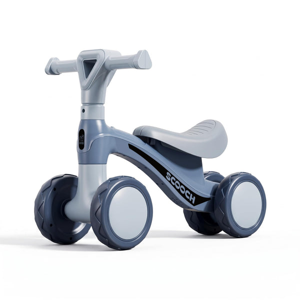Scooch Balance Bike in Blue, 4-wheel toddler balance bike